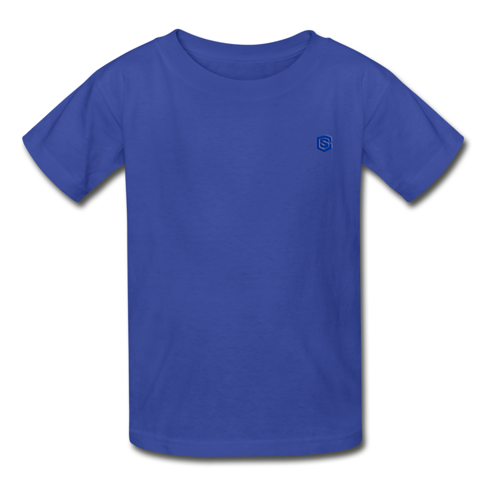 Hanes Youth Tagless T-Shirt   WITH BLUE  LOGO - royal blue
