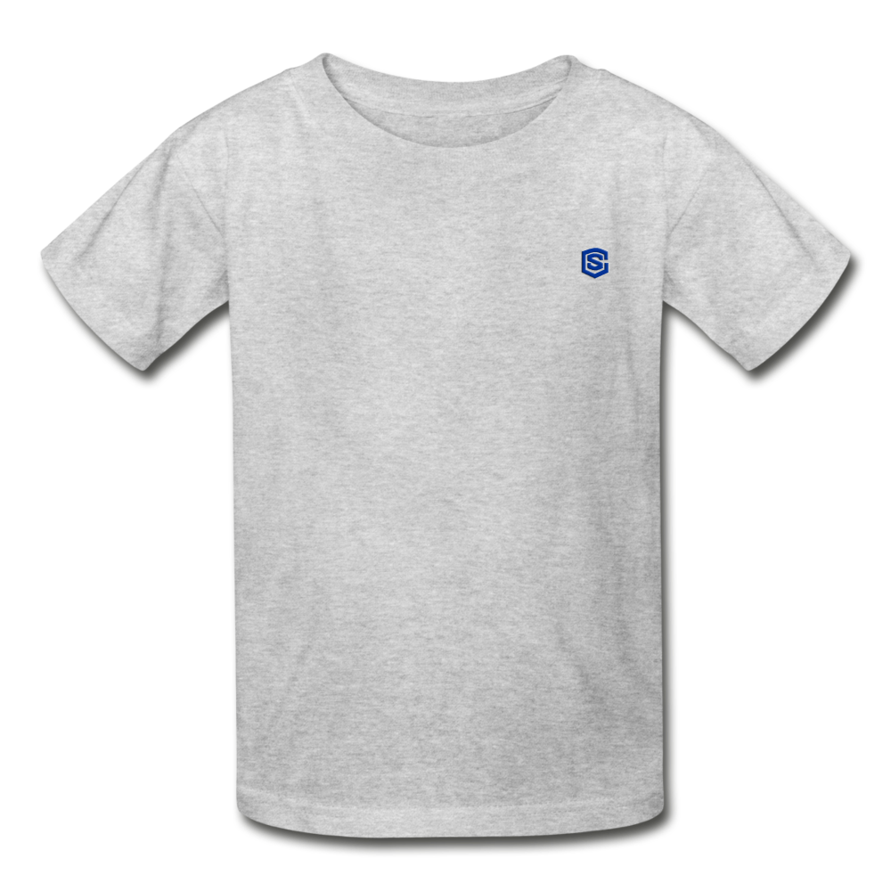 Hanes Youth Tagless T-Shirt   WITH BLUE  LOGO - heather gray
