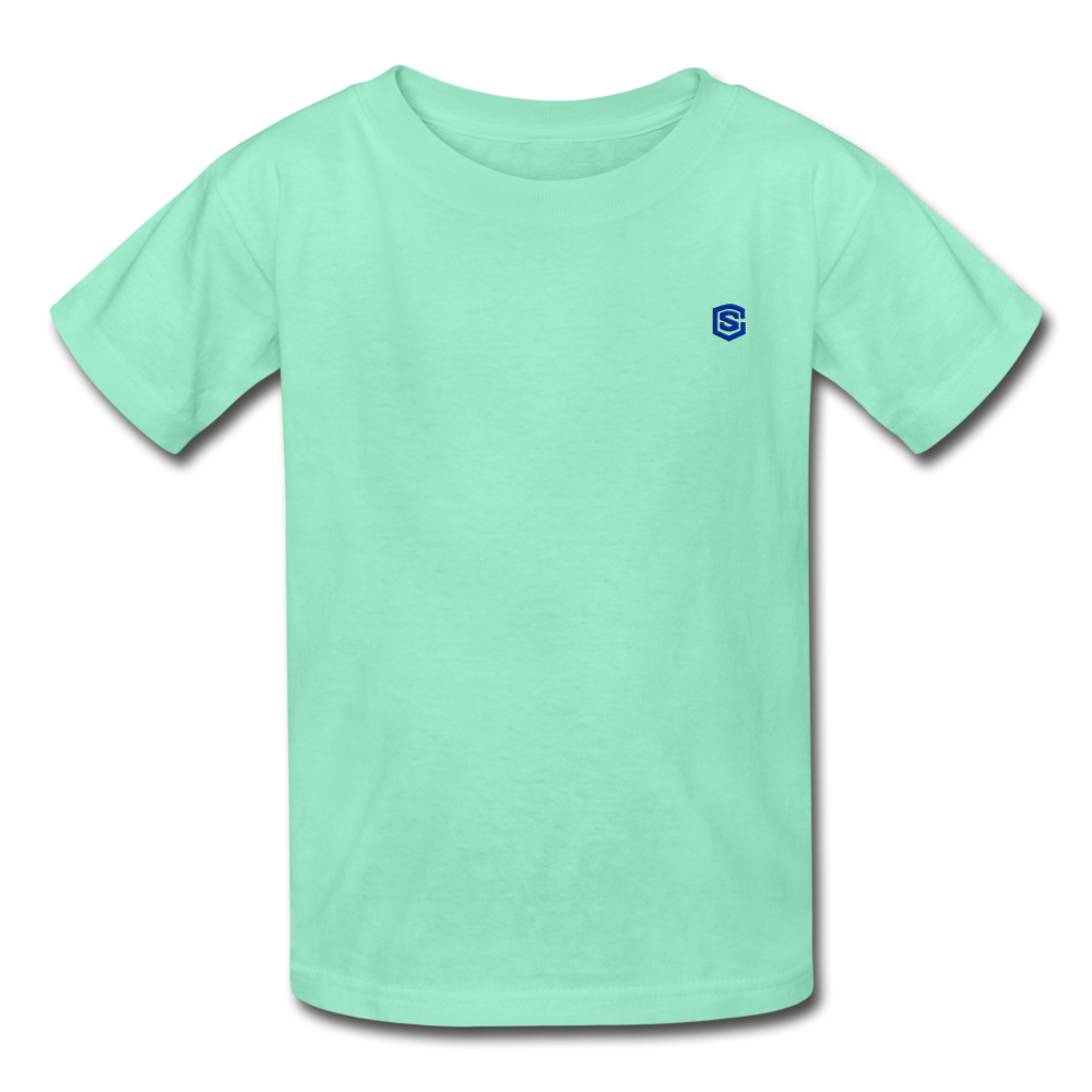 Hanes Youth Tagless T-Shirt   WITH BLUE  LOGO - deep mint