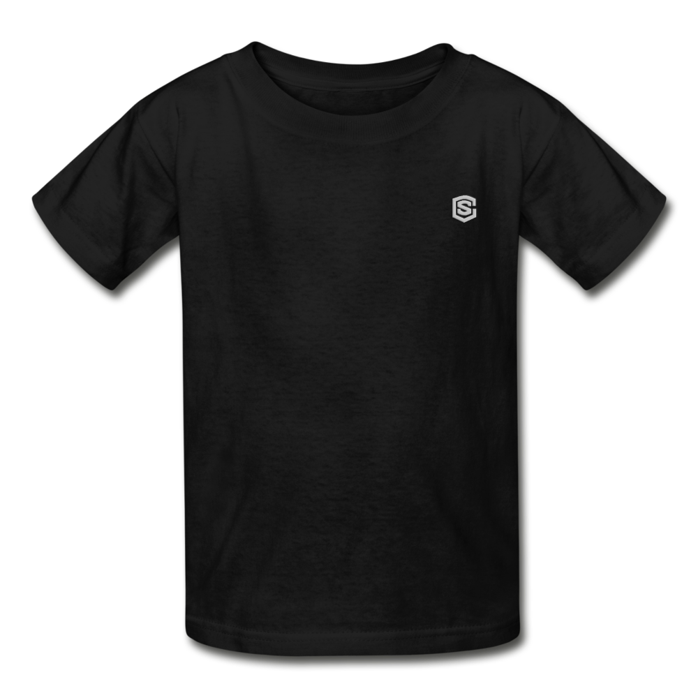 Hanes Youth Tagless T-Shirt   WITH SILIVER LOGO - black
