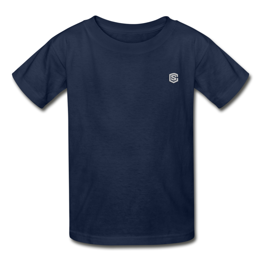 Hanes Youth Tagless T-Shirt   WITH SILIVER LOGO - navy