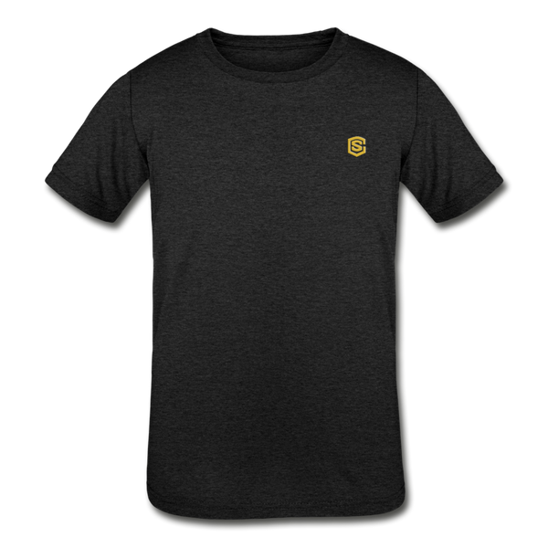 Kids' Tri-Blend T-Shirt  WITH  GOLD  LOGO - heather black