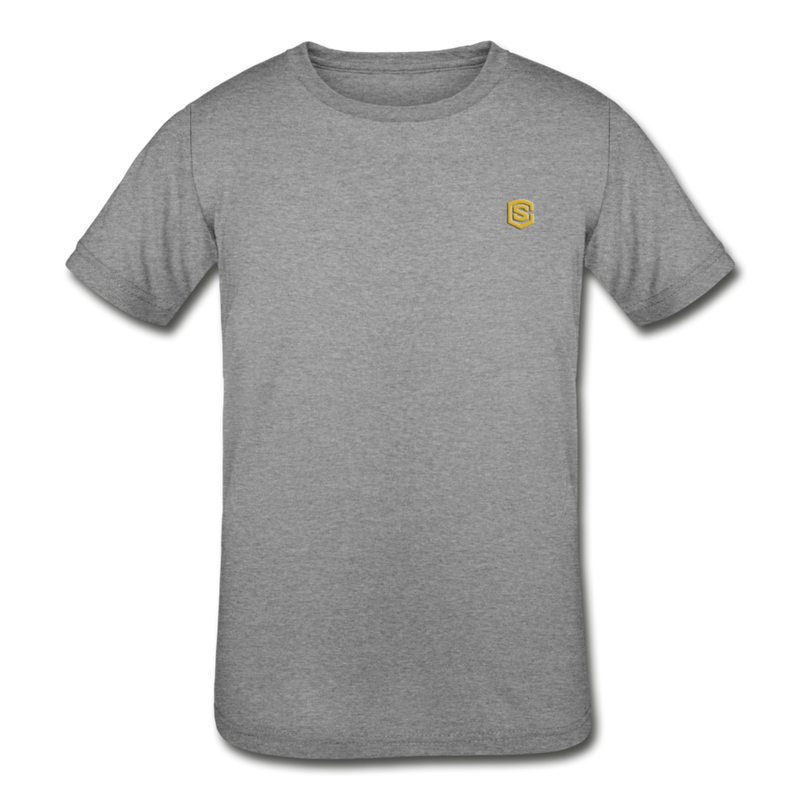 Kids' Tri-Blend T-Shirt  WITH  GOLD  LOGO - heather gray