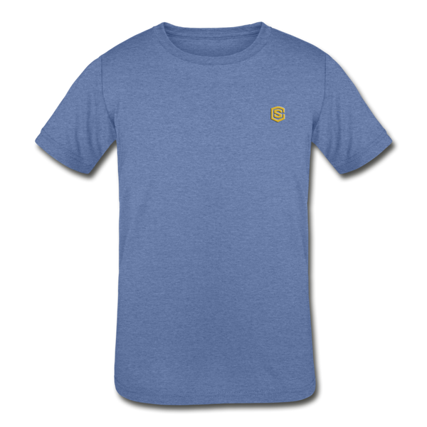 Kids' Tri-Blend T-Shirt  WITH  GOLD  LOGO - heather Blue