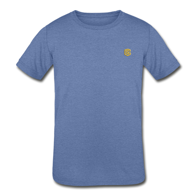 Kids' Tri-Blend T-Shirt  WITH  GOLD  LOGO - heather Blue