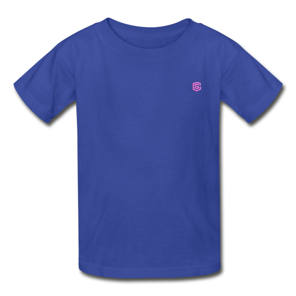 Hanes Youth Tagless T-Shirt   WITH  PINK  LOGO - royal blue