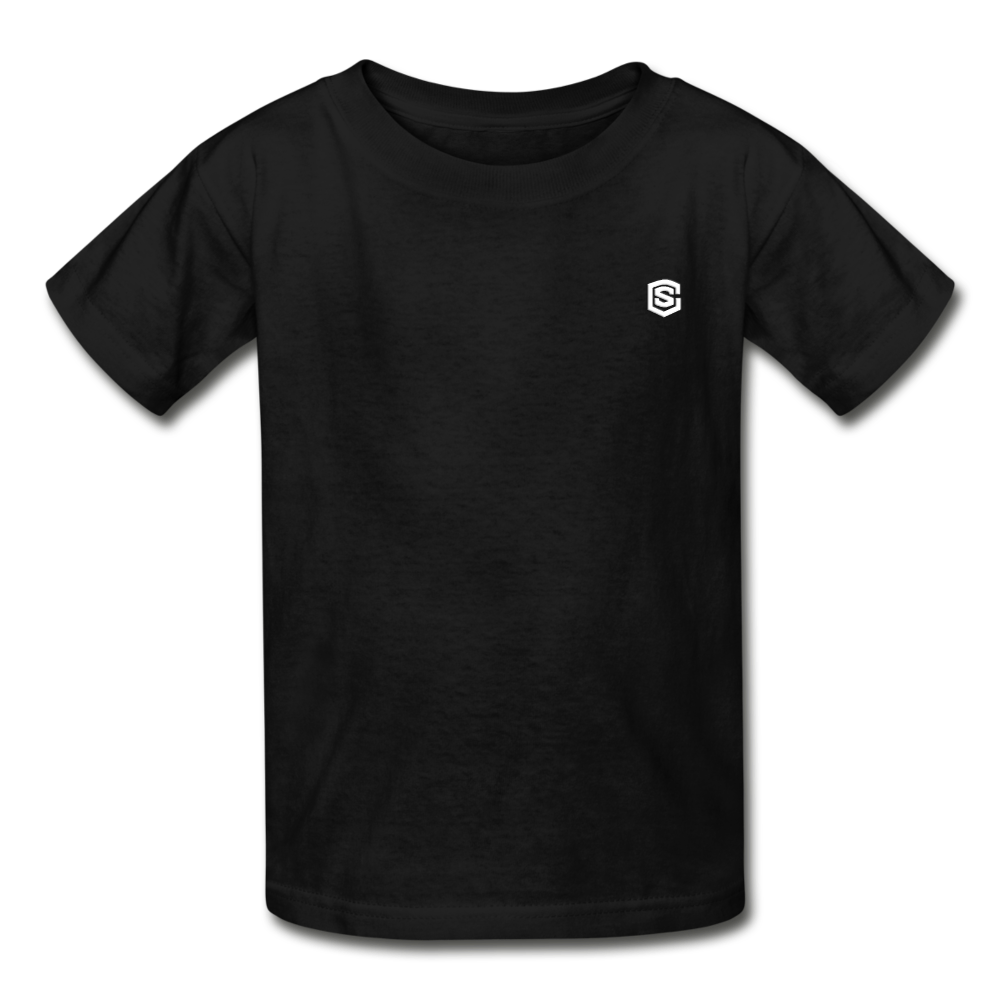 Hanes Youth Tagless T-Shirt   WITH WHITE   LOGO - black