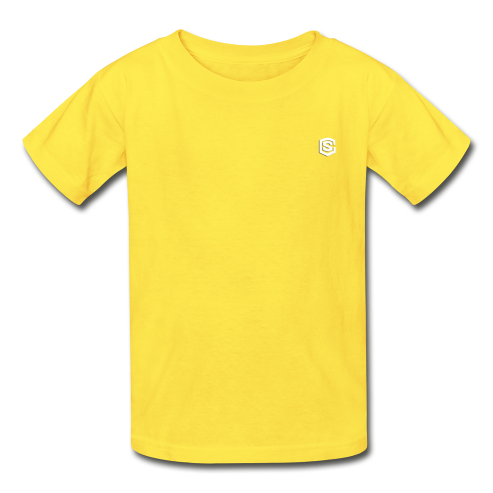 Hanes Youth Tagless T-Shirt   WITH WHITE   LOGO - yellow