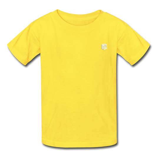 Hanes Youth Tagless T-Shirt   WITH WHITE   LOGO - yellow
