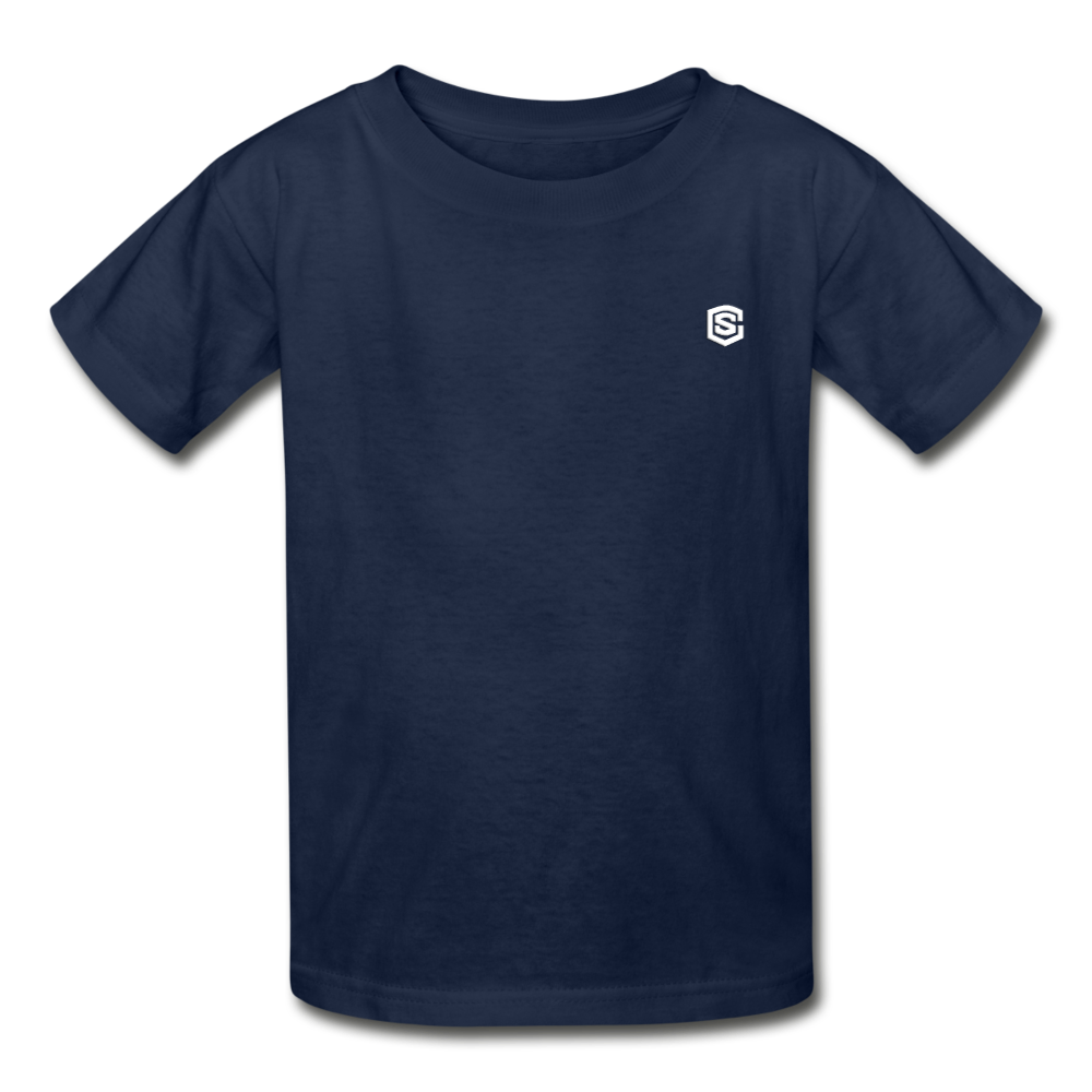 Hanes Youth Tagless T-Shirt   WITH WHITE   LOGO - navy
