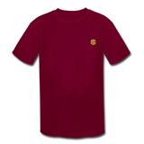 Kids' Moisture Wicking Performance T-Shirt   WITH GOLD  LOGO - burgundy