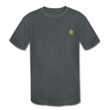 Kids' Moisture Wicking Performance T-Shirt   WITH GOLD  LOGO - charcoal