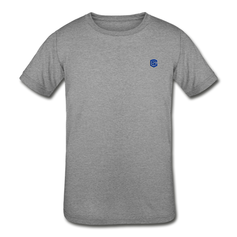 Kids' Tri-Blend T-Shirt   WITH  BLUE LOGO - heather gray