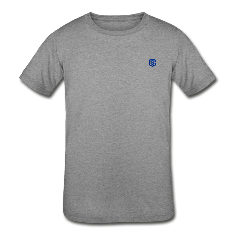 Kids' Tri-Blend T-Shirt   WITH  BLUE LOGO - heather gray