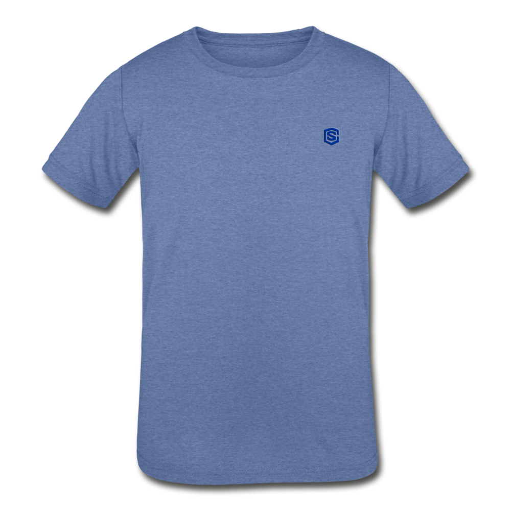 Kids' Tri-Blend T-Shirt   WITH  BLUE LOGO - heather Blue