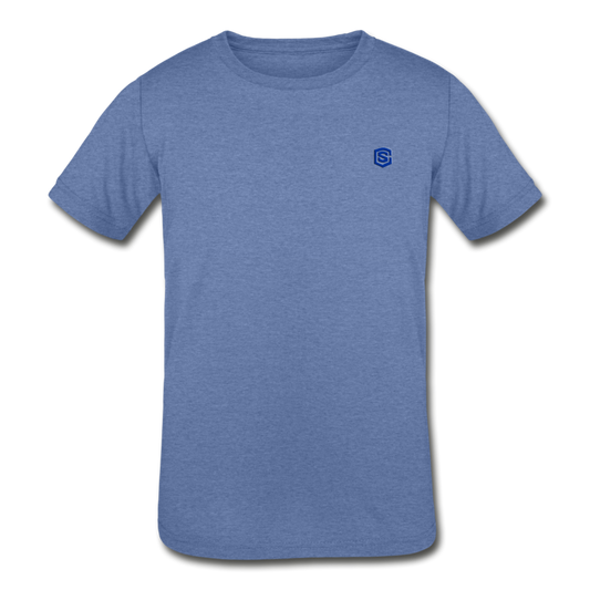 Kids' Tri-Blend T-Shirt   WITH  BLUE LOGO - heather Blue