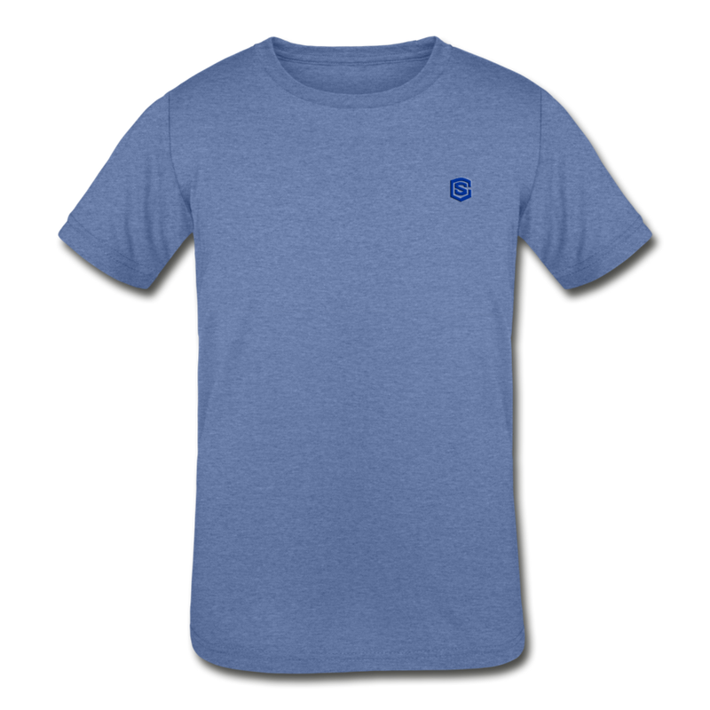 Kids' Tri-Blend T-Shirt   WITH  BLUE LOGO - heather Blue