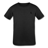 Kids' Tri-Blend T-Shirt   WITH BLACK  LOGO - heather black