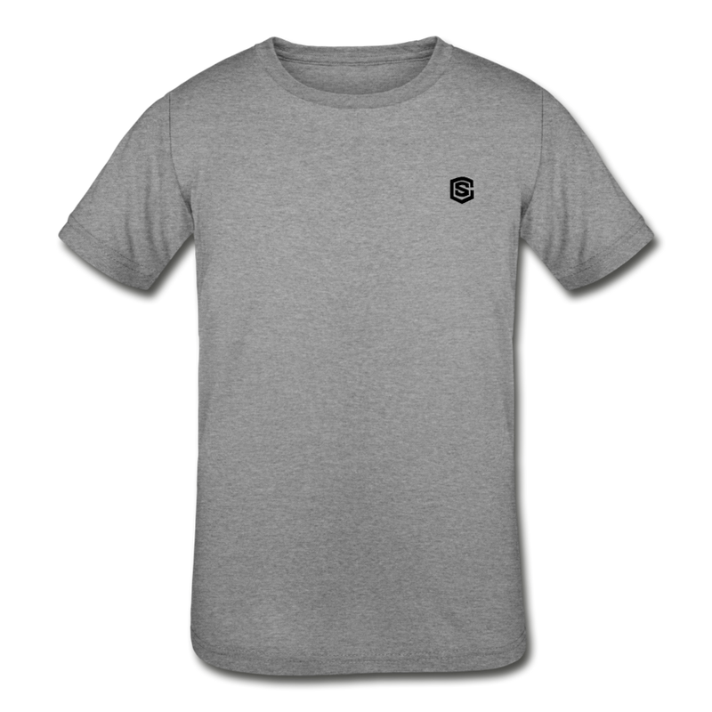 Kids' Tri-Blend T-Shirt   WITH BLACK  LOGO - heather gray