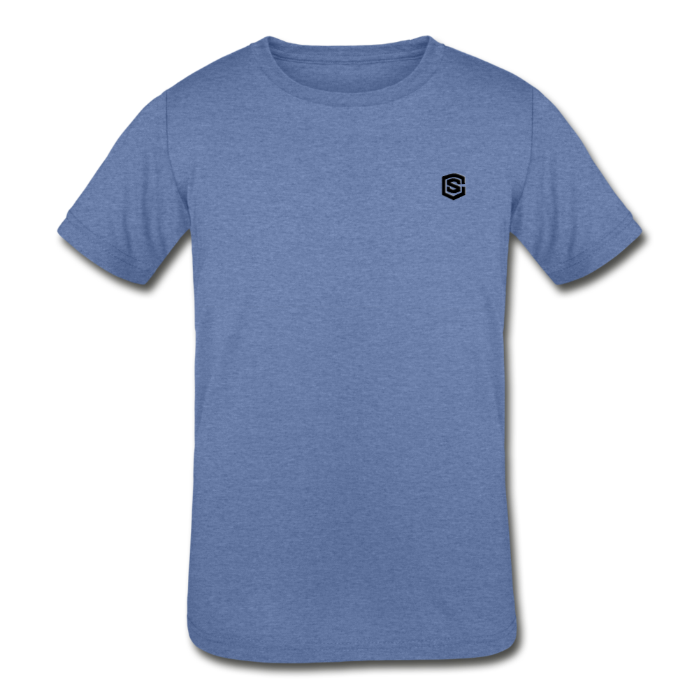 Kids' Tri-Blend T-Shirt   WITH BLACK  LOGO - heather Blue