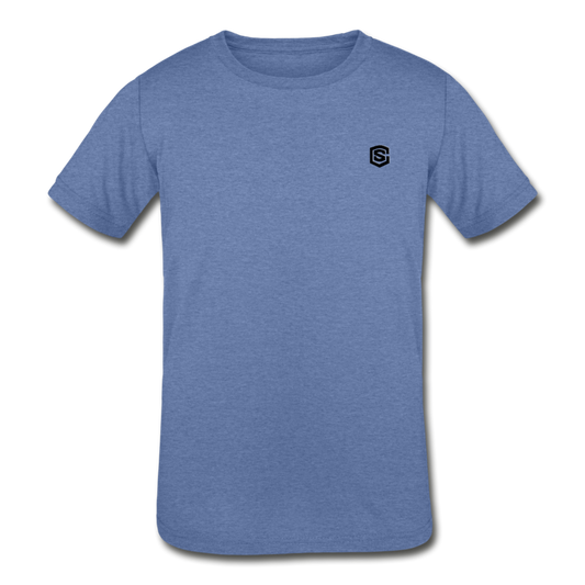 Kids' Tri-Blend T-Shirt   WITH BLACK  LOGO - heather Blue