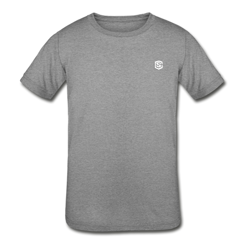 Kids' Tri-Blend T-Shirt   WITH WHITE  LOGO - heather gray