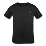 Kids' Tri-Blend T-Shirt   WITH GREEN  LOGO - heather black