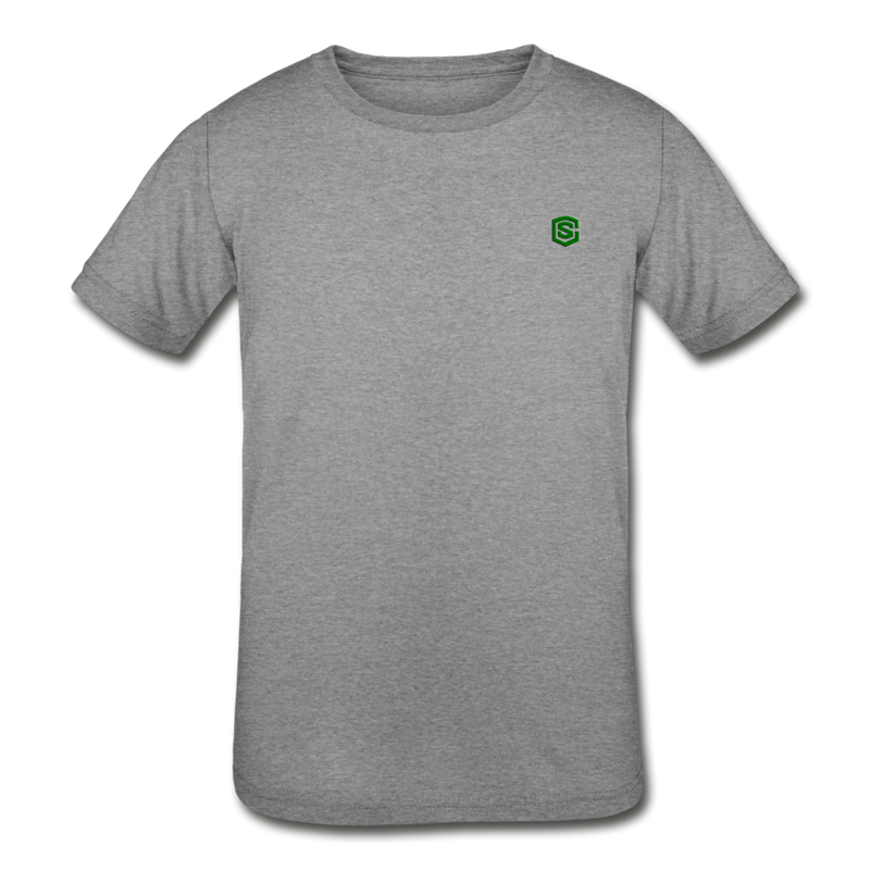 Kids' Tri-Blend T-Shirt   WITH GREEN  LOGO - heather gray