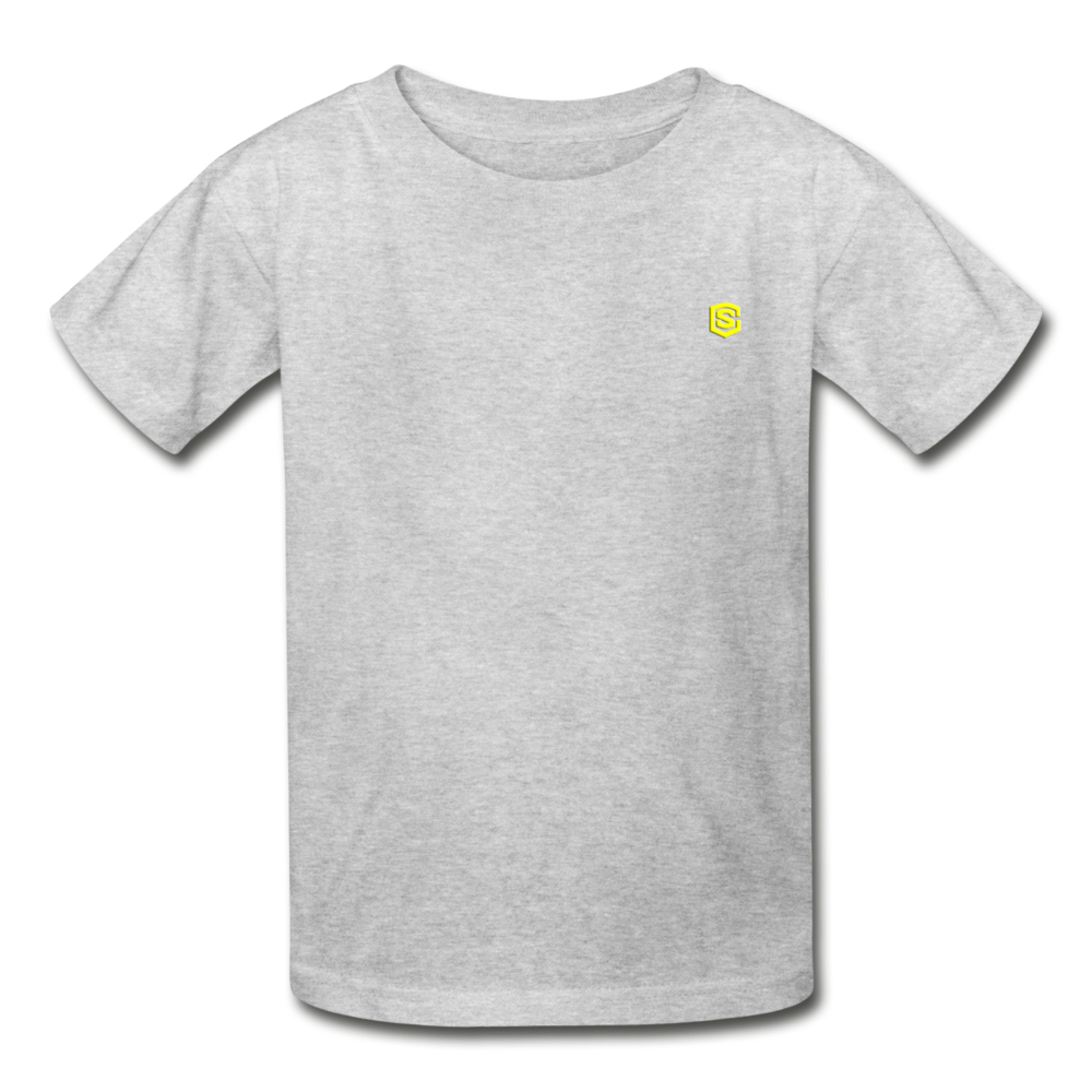 Hanes Youth Tagless T-Shirt   WITH YELLOW  LOGO - heather gray