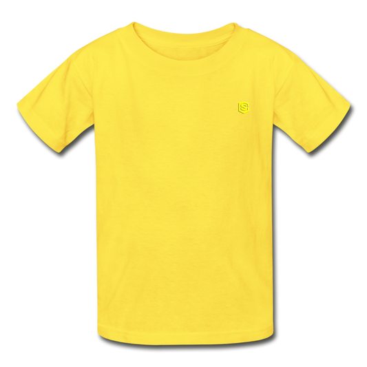 Hanes Youth Tagless T-Shirt   WITH YELLOW  LOGO - yellow