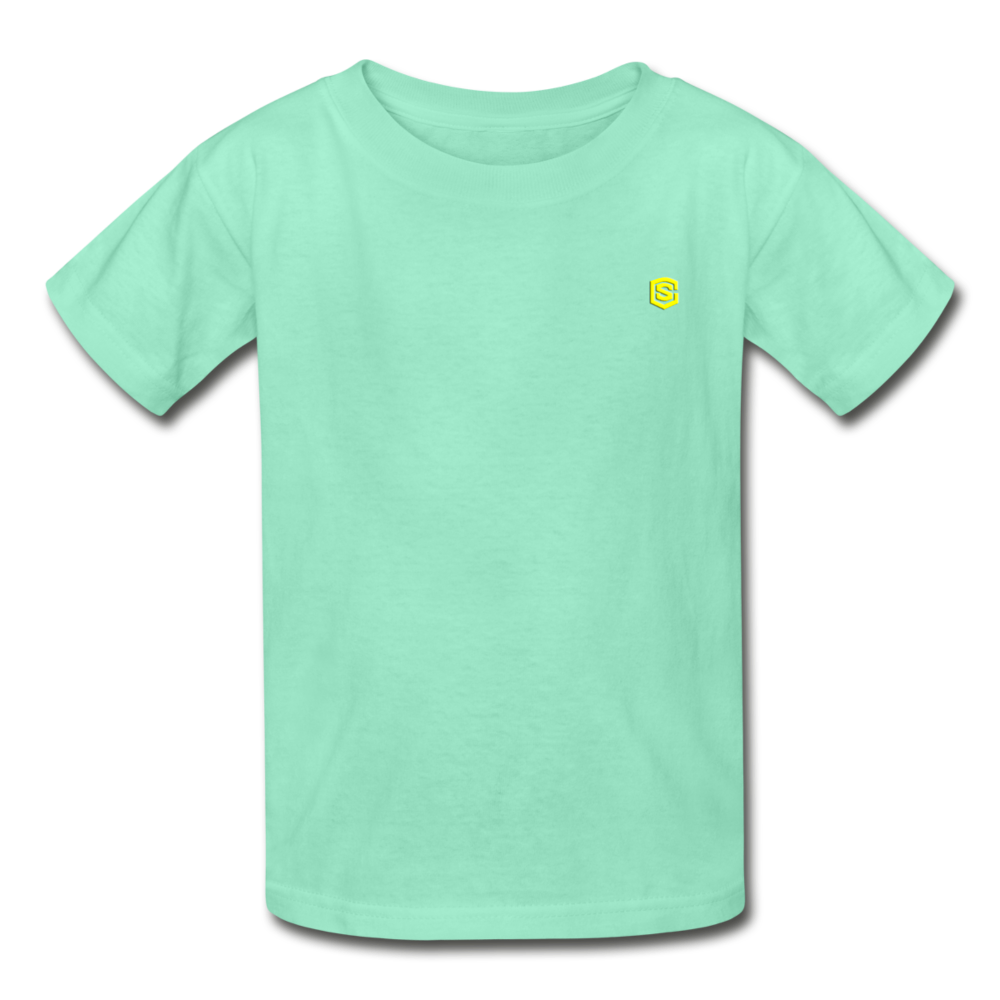 Hanes Youth Tagless T-Shirt   WITH YELLOW  LOGO - deep mint