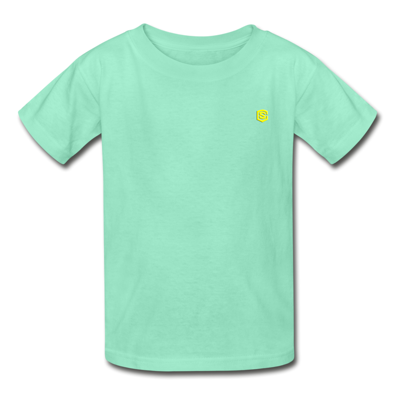 Hanes Youth Tagless T-Shirt   WITH YELLOW  LOGO - deep mint