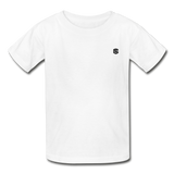 Hanes Youth Tagless T-Shirt   WITH  BLACK LOGO - white