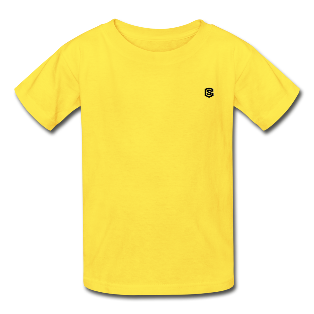Hanes Youth Tagless T-Shirt   WITH  BLACK LOGO - yellow