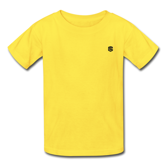 Hanes Youth Tagless T-Shirt   WITH  BLACK LOGO - yellow