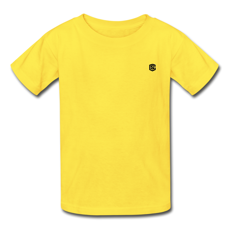 Hanes Youth Tagless T-Shirt   WITH  BLACK LOGO - yellow