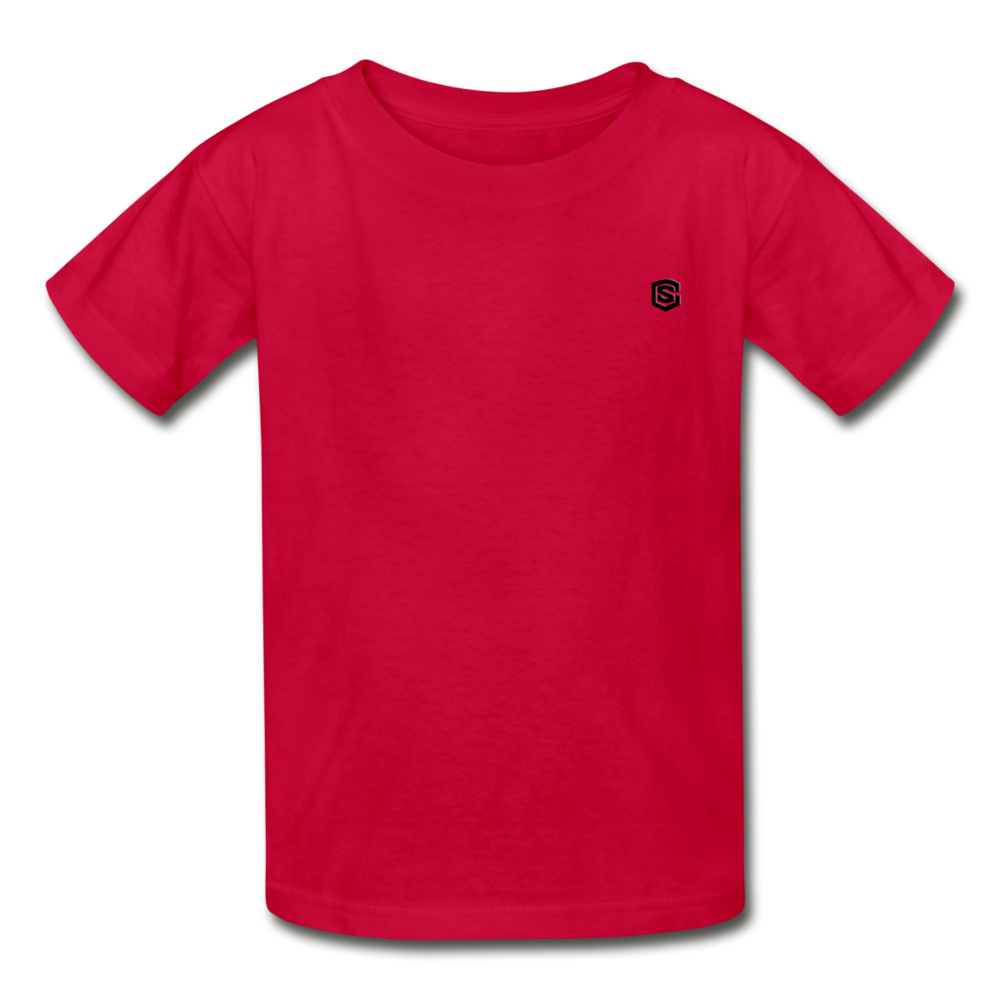 Hanes Youth Tagless T-Shirt   WITH  BLACK LOGO - red