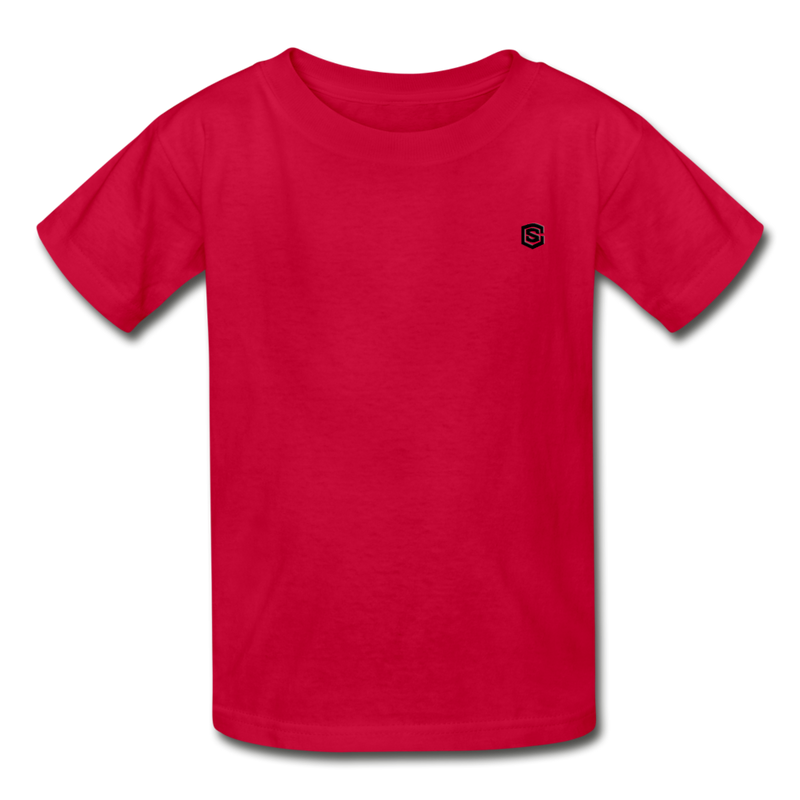 Hanes Youth Tagless T-Shirt   WITH  BLACK LOGO - red