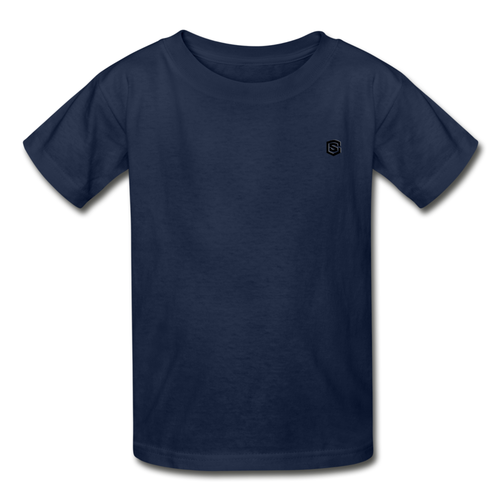 Hanes Youth Tagless T-Shirt   WITH  BLACK LOGO - navy