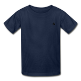 Hanes Youth Tagless T-Shirt   WITH  BLACK LOGO - navy