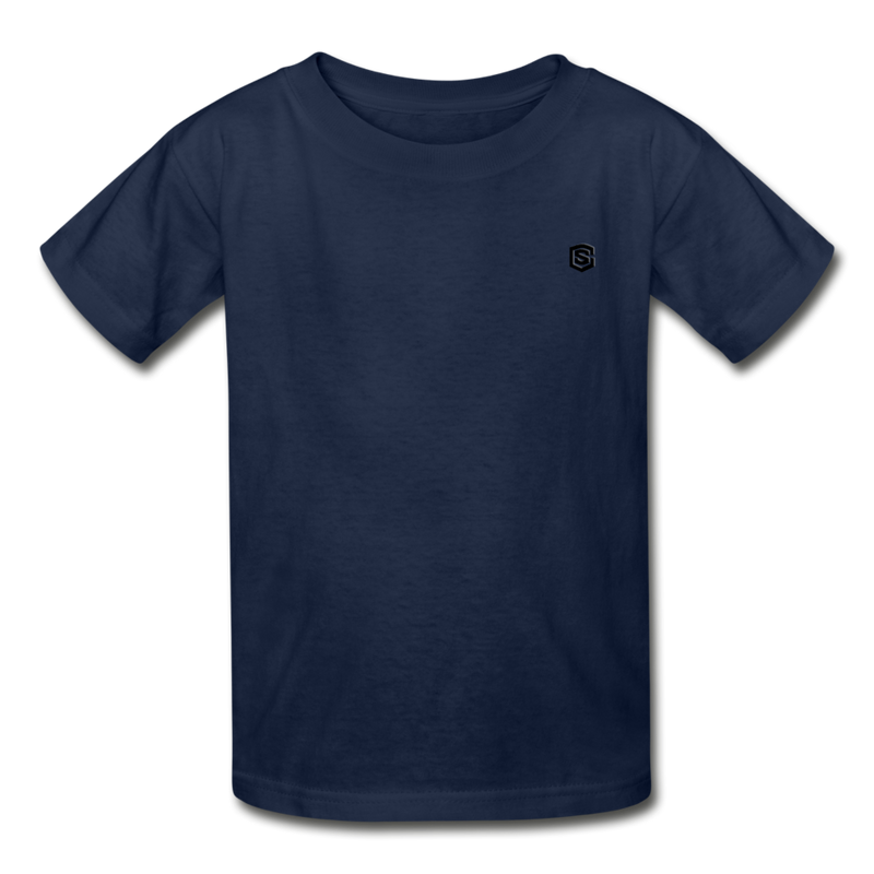 Hanes Youth Tagless T-Shirt   WITH  BLACK LOGO - navy