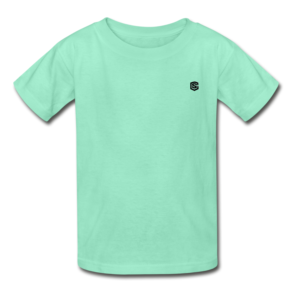 Hanes Youth Tagless T-Shirt   WITH  BLACK LOGO - deep mint