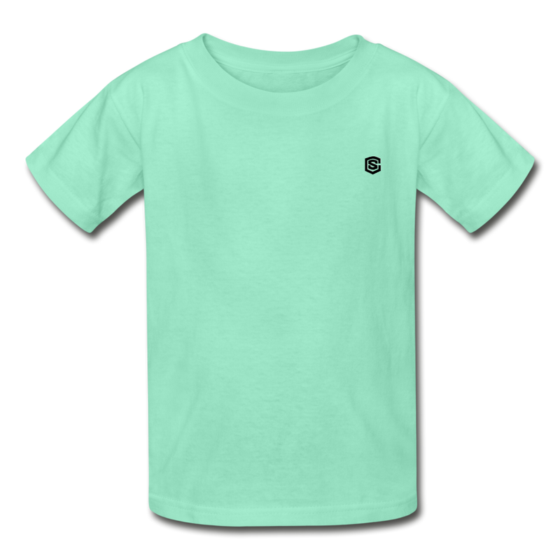 Hanes Youth Tagless T-Shirt   WITH  BLACK LOGO - deep mint