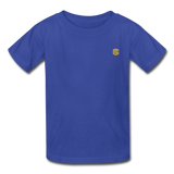 Hanes Youth Tagless T-Shirt   WITH  GOLD LOGO - royal blue
