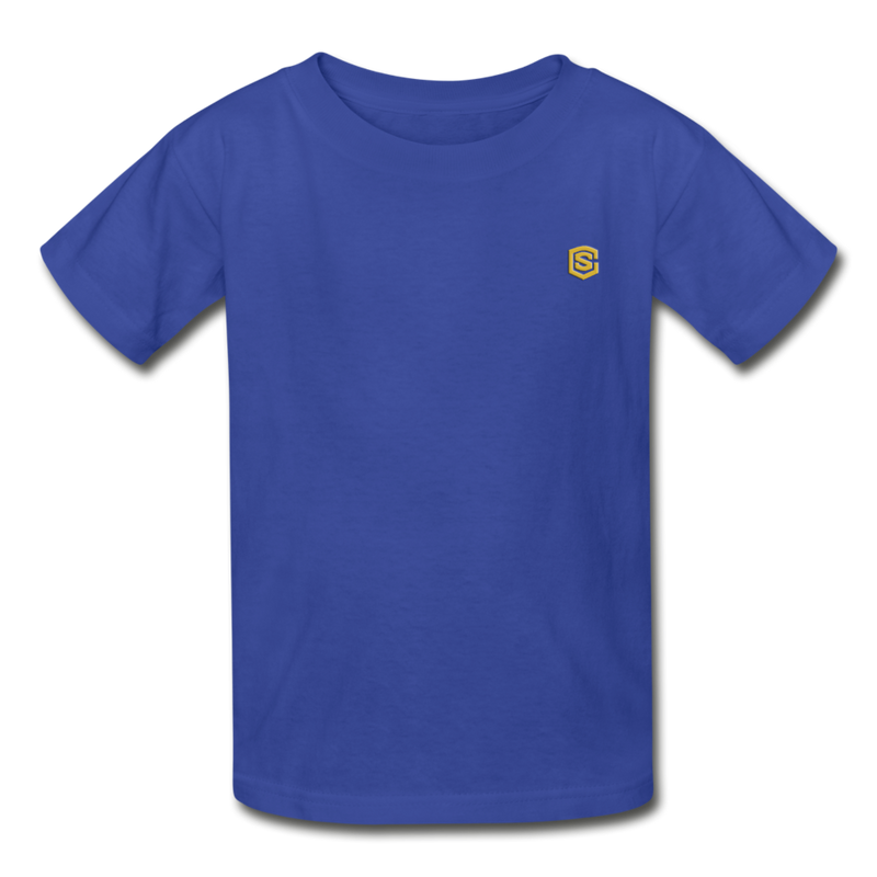 Hanes Youth Tagless T-Shirt   WITH  GOLD LOGO - royal blue