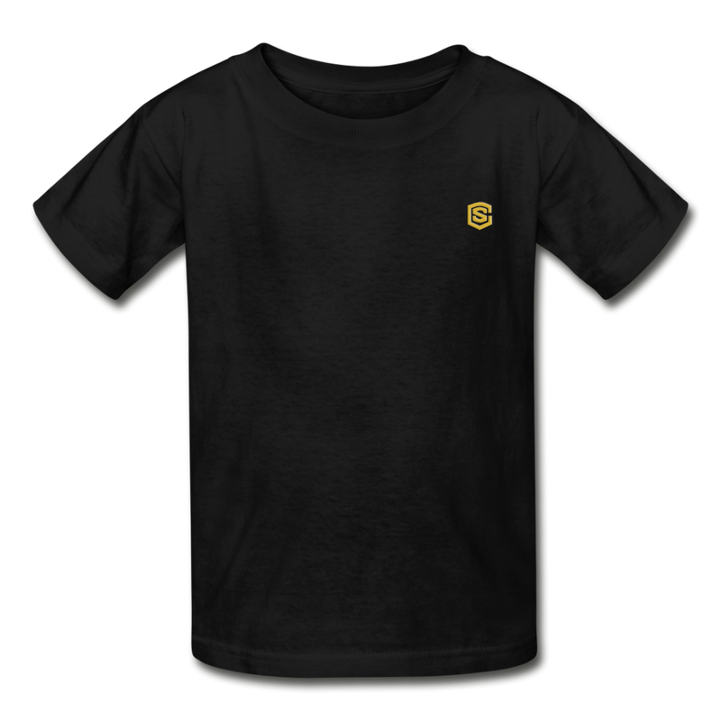 Hanes Youth Tagless T-Shirt   WITH  GOLD LOGO - black