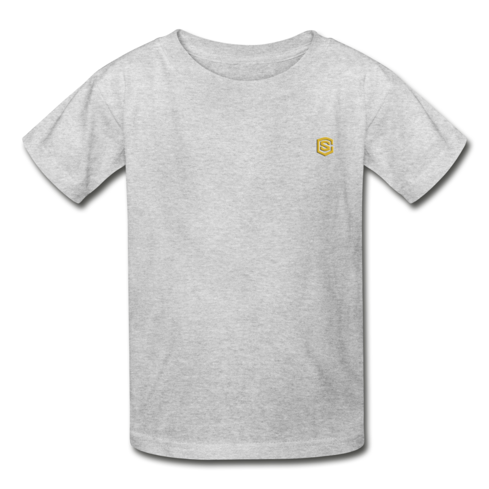 Hanes Youth Tagless T-Shirt   WITH  GOLD LOGO - heather gray
