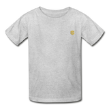 Hanes Youth Tagless T-Shirt   WITH  GOLD LOGO - heather gray