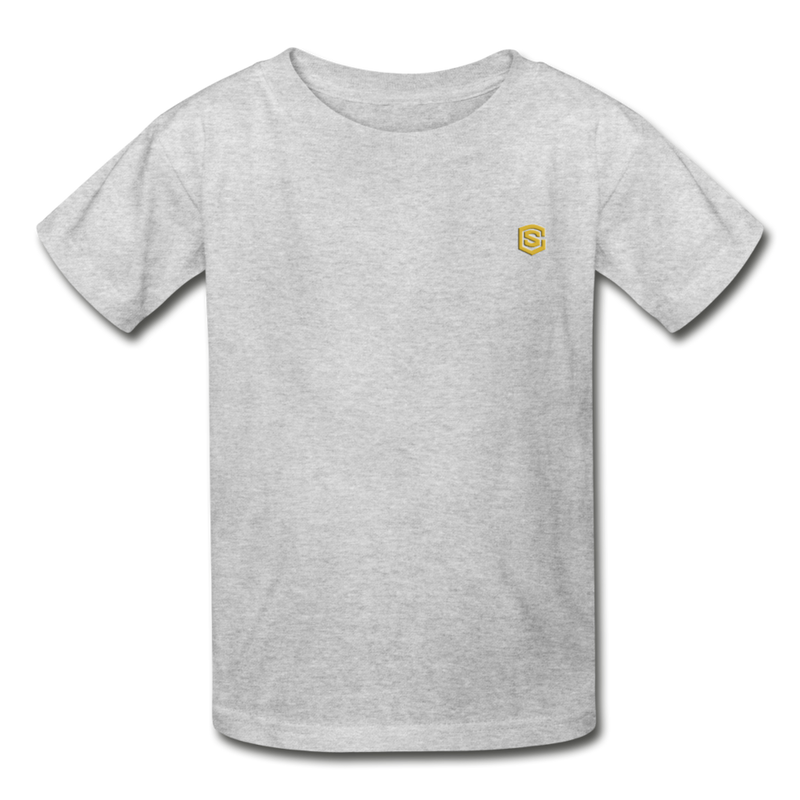 Hanes Youth Tagless T-Shirt   WITH  GOLD LOGO - heather gray