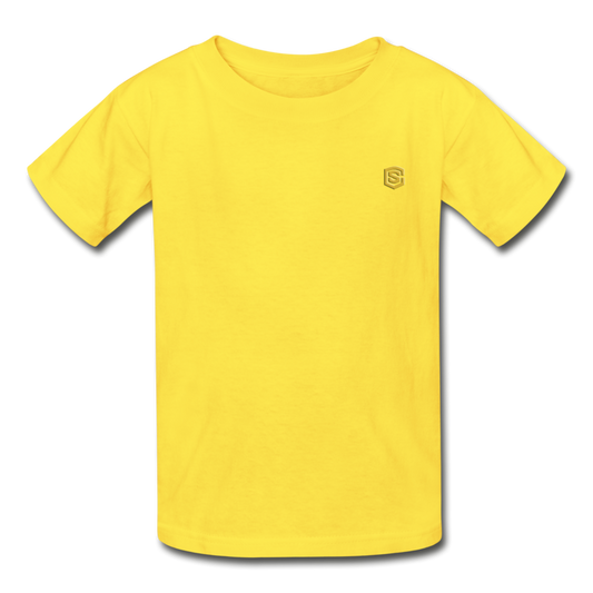 Hanes Youth Tagless T-Shirt   WITH  GOLD LOGO - yellow